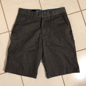 Volcom Corpo Class Gray Black Pinstripe Shorts